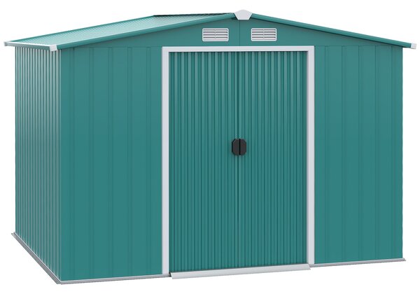 Casetta Box da Giardino 260x206x179 cm in Acciaio Verde