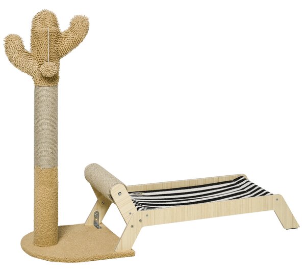 Albero Tiragraffi per Gatti 88,5x31,5x76,5 cm con Amaca