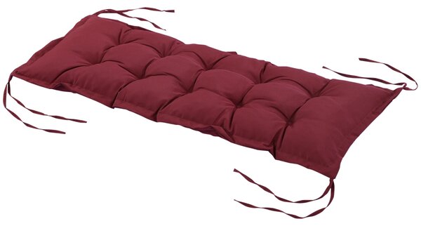 Cuscino per Panchina da Giardino 100x40 cm in Poliestere Rosso