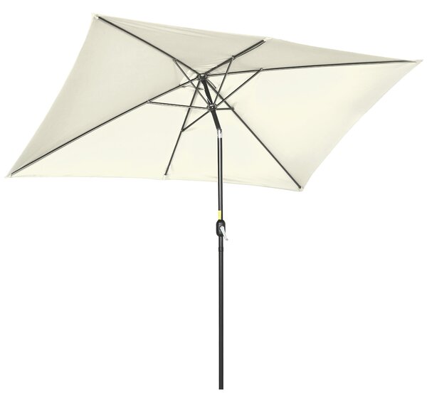 Ombrellone da Giardino 1,9x2,9x2,4 m Palo Ø38 mm in Alluminio Metallo e Poliestere Bianco Crema