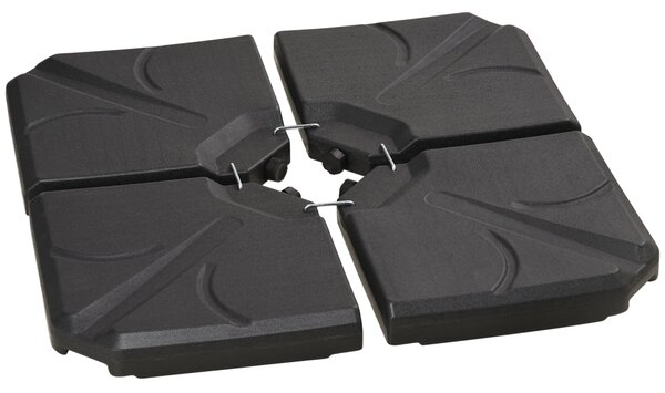 Base per Ombrellone da Giardino 103x103x8,3 cm 72 Kg Riempibile con Acqua o Sabbia in HDPE Nero