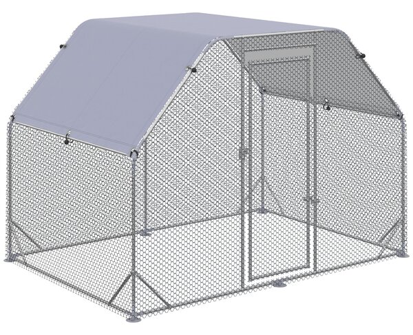 Recinto per Galline 280x190x195 cm con Copertura in Acciaio