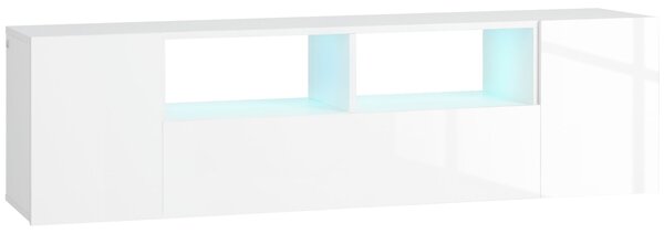 Mobile TV Fino a 60" 137x35x42 cm in Legno Truciolare Bianco Lucido