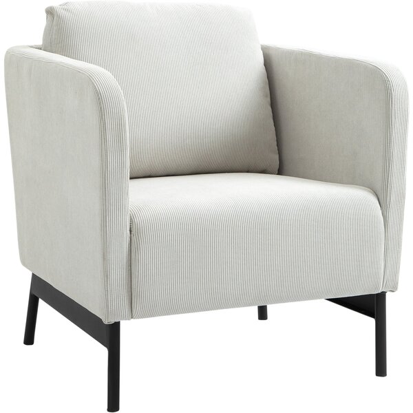 Poltroncina 73x74x82 cm in Velluto a Coste Grigio