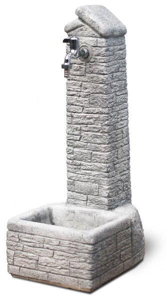 Fontana da Giardino Senza Rubinetto in Cemento Granulato di Marmo Zambla Grigio