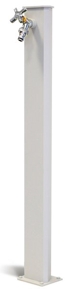 Fontana da Giardino con Rubinetto in Acciaio e Alluminio Cork Bianco Grigiastro