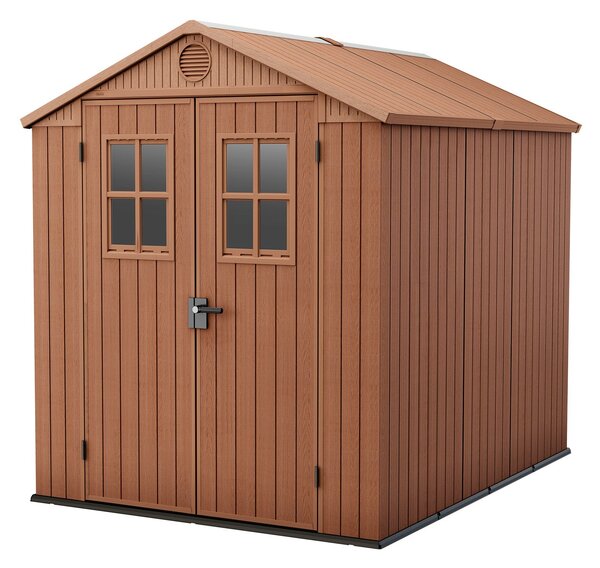 Casetta da Giardino Porta Attrezzi 190x244x221 cmin Evotech+ Keter Darwin 6x8 Marrone