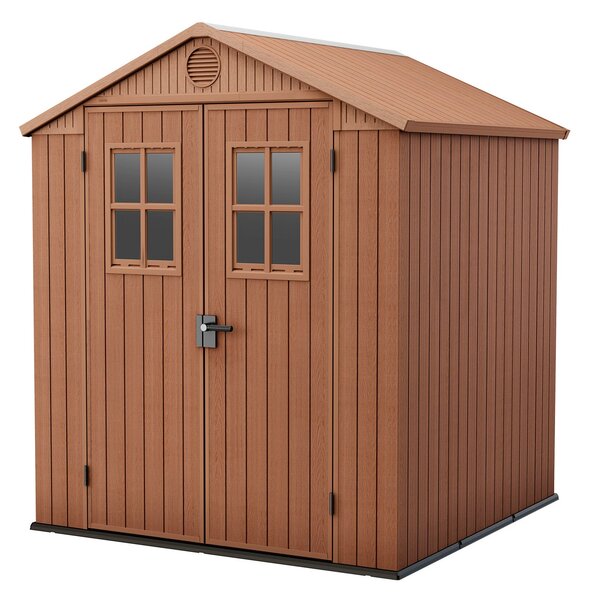 Casetta da Giardino Porta Attrezzi 190x183x221 cm in Evotech+ Keter Darwin 6x6 Marrone