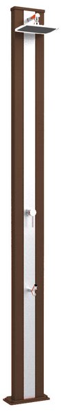 Doccia Solare da Esterno Giardino 30L Miscelatore e Lavapiedi Arkema Spring S Fascia Inox Oro Van Gogh
