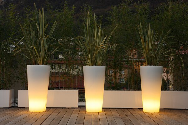Vaso Luminoso Ø37,5x102 cm in Resina Arkema Tondo 102 SL