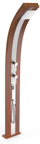 Doccia Solare da Esterno Giardino 40L Miscelatore e Doccetta Mobile Arkema Dada Fascia Inox Oro Van Gogh