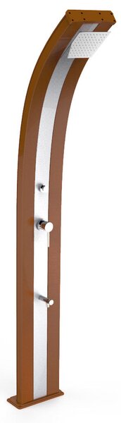 Doccia Solare da Giardino 40L Miscelatore Temporizzato e Lavapiedi Arkema Dada Fascia Inox Oro Van Gogh