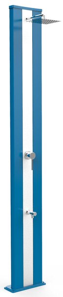 Doccia Solare da Giardino 40L Miscelatore e Lavapiedi Arkema Dada S Fascia Inox Light Blu