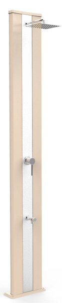 Doccia Solare da Giardino 40L Miscelatore e Lavapiedi Arkema Dada S Fascia Inox Champagne Bronze
