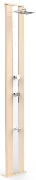 Doccia Solare da Giardino 40L Miscelatore Nebulizzatore e Lavapiedi Arkema Dada S Fascia Inox Champagne Bronze