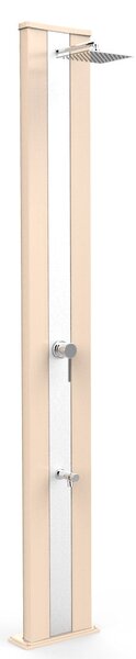 Doccia Solare da Giardino 40L Miscelatore e Lavapiedi Arkema Dada S Fascia Inox Sabbia