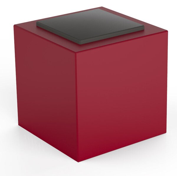 Pouf da Giardino 50x50 cm con Cuscino in Resina Arkema Iris Comfort Cherry