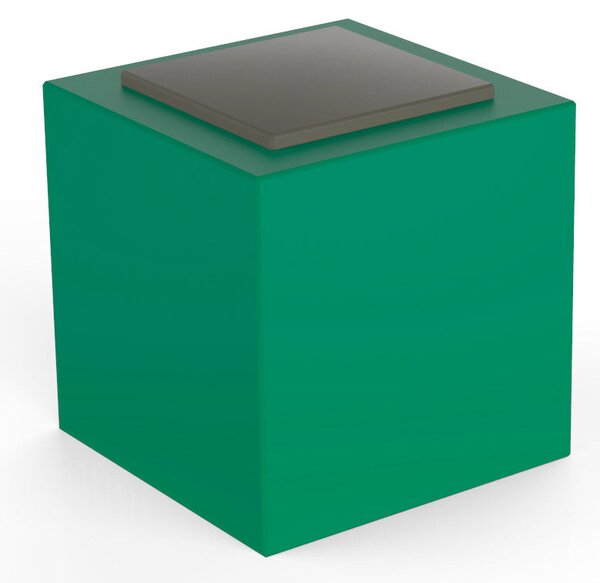 Pouf da Giardino 50x50 cm con Cuscino in Resina Arkema Iris Comfort Verde Scuro