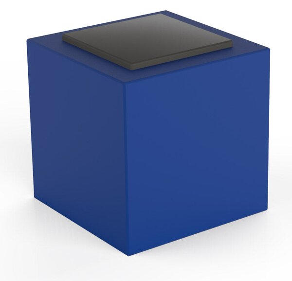 Pouf da Giardino 50x50 cm con Cuscino in Resina Arkema Iris Comfort Blue