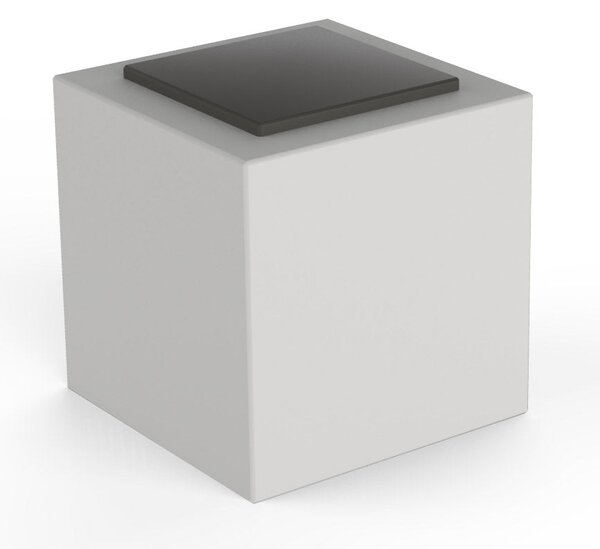 Pouf da Giardino 50x50 cm con Cuscino in Resina Arkema Iris Comfort Bianco
