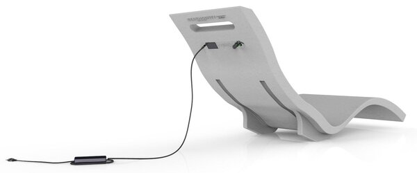 Lettino Chaise Longue Riscaldata da Esterno Giardino Seduta a Terra Arkema Serendipity Hybrida Bianca