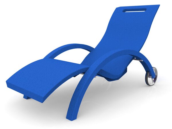 Lettino Chaise Longue da Esterno Giardino Inclinabile con Ruote Arkema Serendipity Blu