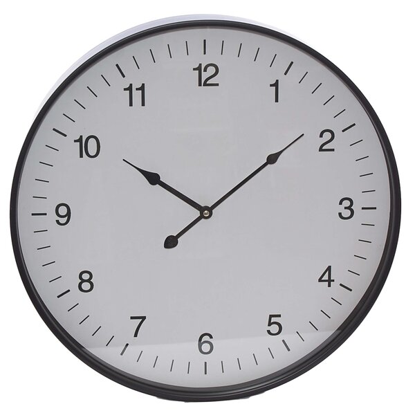 Orologio da Parete Ø50 cm in Mdf Cornice: nero
