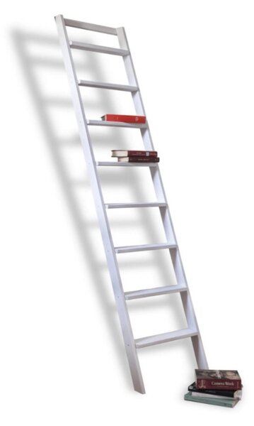 Scala Appoggio in Legno 8 Gradini H200 cm Up Laccato Bianco
