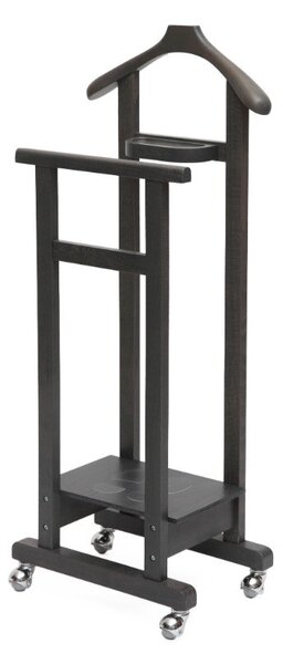 Indossatore Servomuto in Legno con Rotelle 31x45x115 cm Mimmo Grigio Scuro