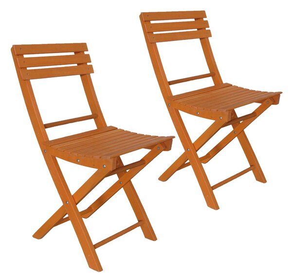 Set 2 Sedie Pieghevoli in Legno Basic Naturale