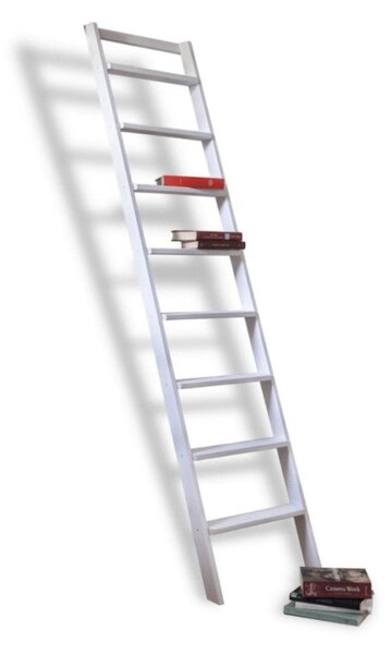 Scala Appoggio in Legno 8 Gradini H200 cm Up Laccato Bianco