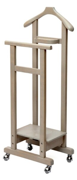 Indossatore Servomuto in Legno con Rotelle 31x45x115 cm Mimmo Grigio Chiaro