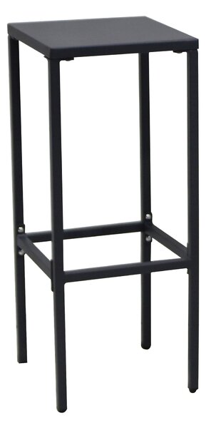 Sgabello Alto da Giardino 32x32xH78 cm in Metallo Utility Grigio
