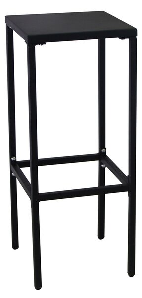 Sgabello Alto da Giardino 32x32xH78 cm in Metallo Utility Nero