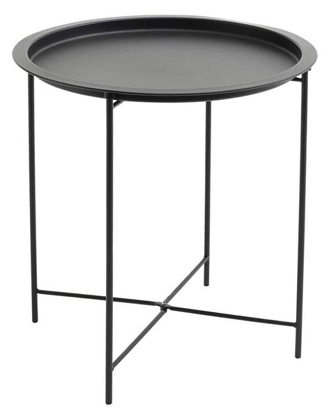 Tavolino da Giardino Ø44xH51 cm in Metallo Lauren Nero