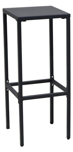 Sgabello Alto da Giardino 32x32xH78 cm in Metallo Utility Grigio