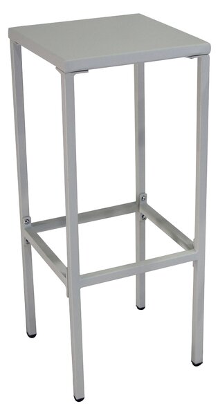 Sgabello Alto da Giardino 32x32xH78 cm in Metallo Utility Bianco