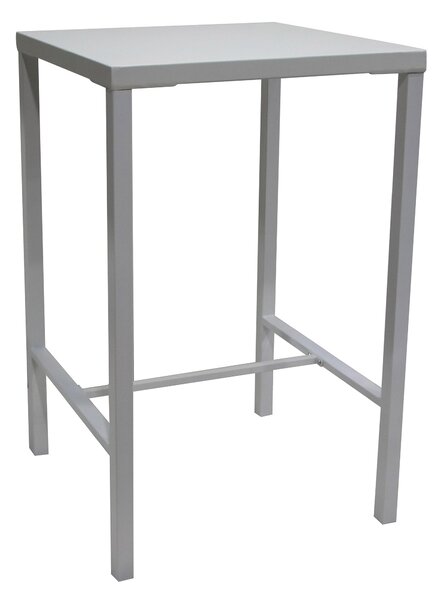 Tavolo Alto da Giardino 70x70xH110 cm in Metallo Utility Bianco
