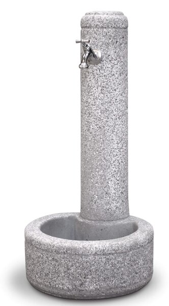 Fontana da Giardino Senza Rubinetto in Cemento Granulato di Marmo Collegno Bianco/Nero