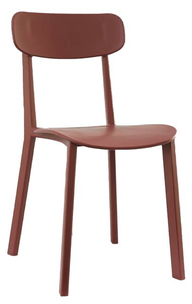 Sedia da Giardino 46x51xH82 cm in Polipropilene New Chapeau Terracotta