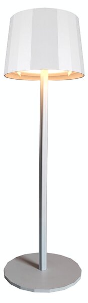 Lampada da Tavolo Dimmerabile Ø11,5x38 cm Accensione Touch USB in Ferro e Allluminio Bianco