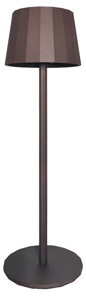Lampada da Tavolo Dimmerabile Ø11,5x38 cm Accensione Touch USB in Ferro e Allluminio Ruggine