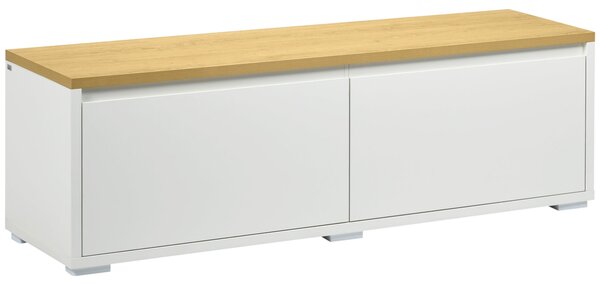 Mobile TV Max 65” 140x37x45 cm in Truciolato Bianco e Legno