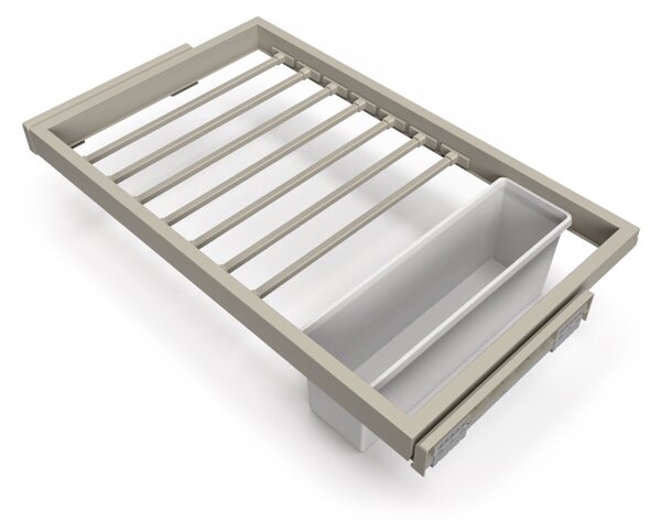 Kit 7 Aste Pantaloni e Vassoio per Armadio 800 mm in Acciaio Emuca Grigio Pietra