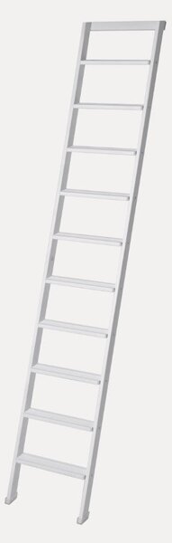Scala Appoggio in Legno 10 Gradini H250 cm Laccato Bianco