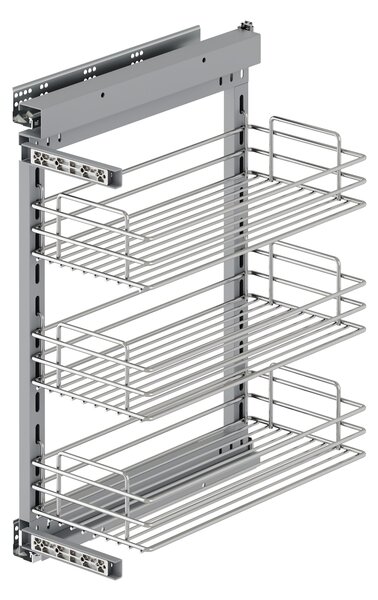 Carrello Estraibile per Moduli Inferiori Cucina da 400 a 480 mm in Acciaio Emuca Brillo Cromato