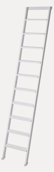 Scala Appoggio in Legno 10 Gradini H250 cm Laccato Bianco