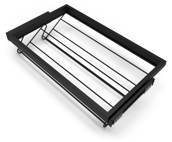 Kit Cassetto Portascarpe e Telaio per Armadio 800 mm in Alluminio e Plastica Emuca Nero