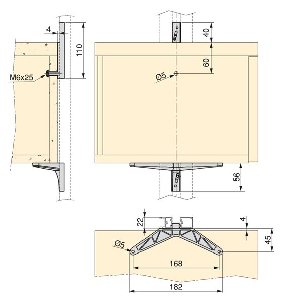 Kit Supporti per Mensole in Legno e Alluminio Emuca Zero Nero