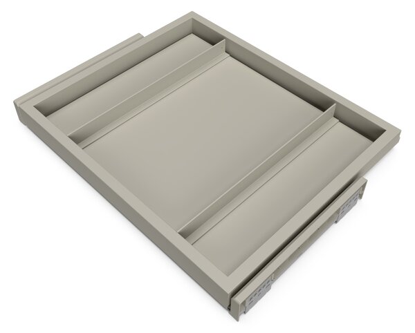 Kit Vassoio e Telaio per Armadio Regolabile 600 mm Emuca Grigio Pietra
